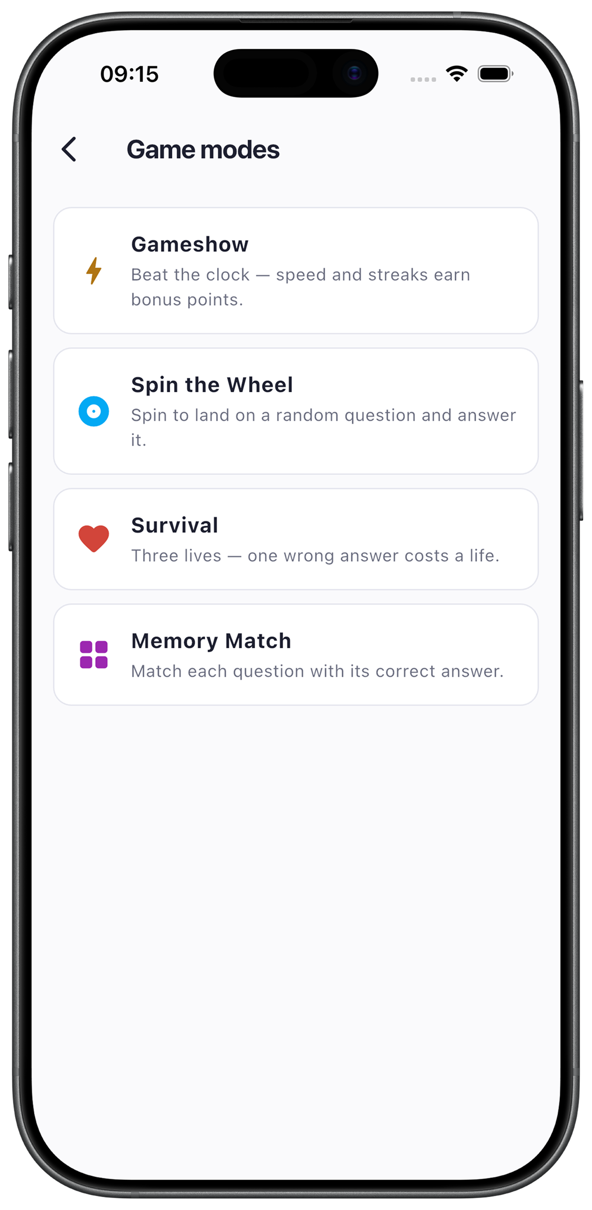 QuizSis mobil — oyun modları